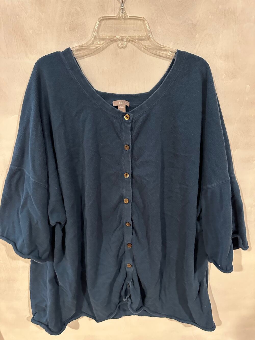J. Jill blue button up top size 4X.